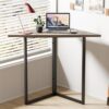 VECELO Corner Desk,Office Tables for Living Room for Small Space Triangle Computer Desk with Steel Frame Corner Shelves with Metal Frame Writing Desk for Workstation Classic Grey 31.1"