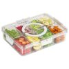 Veggie Tray with Lid and Handle, Divided Snack Spinner, Portable Snackle