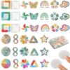 Veirxovenwld 144 Pieces Sensory Stickers for Calm &Anxiety, Storage Box