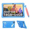 VekfulPC Kids Tablet 10 inch, Android 16 Tablet for Kids Space, Parental Control, 16GB RAM 64GB ROM, 2TB Expand, Includes Case & Stylus Pen, Pre-Installed Educational Apps, Eye Protection, Blue