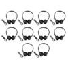 VELATEMOR 10 Pack Wired Headphones for Classroom, 3.5mm Stereo Over Ear Headset with Adjustable Headband for Adults, Student Headphones for School Library