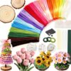 Velmyque Pipe Cleaners Bulk Flower Kit, 1000 Pcs Chenille Stems DIY Crafts