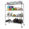 Velorantia 5-Tier Heavy Duty Steel Storage Rack with Wheels 70.87x59.76x23