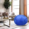 Velvet Bean Bag Chair, Blue 4ft Plush Floor Chair for Adults