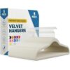 Velvet Clothes Hangers with 360 Degree Swivel Hook, Ivory, Pack of 5