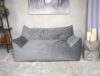 Velveteen 2 Seater Oversized Bean Bag Chair with Armrests