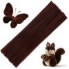 Veroave Pipe Cleaners, 60 PCS Brown Pipe Cleaners Craft, Chenille Stems