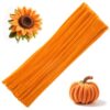 Veroave Pipe Cleaners, Orange Pipe Cleaners for Crafts, 60 PCS