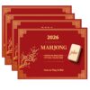 Veroral 4 Pcs 2026 Mahjang Card, MahJangg Cards 2026, Large Print and Easy to Read Cards, Ma Jongg Rule Card Set for Mah Jang Beginners & Christmas Gatherings (Red)