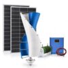 Vertical Axis Wind Turbine 3KW 24-120V Maglev Generator +2 Solar Panels