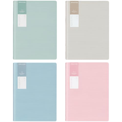 Vestamore 4 Pcs A5 Notebook, 8.1 x 5.6 in College Ruled Notebook with 72 Pages, Sewing Binding Thick Paper Journal, Pastel Colored Simple Exercise Books, Writing Notebook Set for Office Stationery