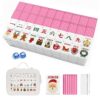 VETEB 160 Christmas American Mahjong Tile Set Gift Pink Light Pink Striped