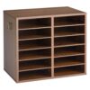 VEVOR Wood Literature Organizer 12 Compartments Office Mailboxes Brown