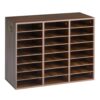 VEVOR Wood Literature Organizer 24 Compartments Office Mailboxes Brown