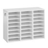VEVOR Wood Literature Organizer 24 Compartments Office Mailboxes White