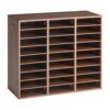 VEVOR Wood Literature Organizer 27 Compartments Office Mailboxes Brown