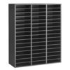 VEVOR Wood Literature Organizer 48 Compartments Office Mailboxes Black