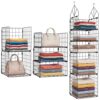 VewePata 5 Tier Closet Hanging Organizers, 3 + 2 Tier Metal Storage Shelves
