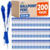 Vezzse 200 Pack Ballpoint Pens Bulk, No Bleed Blue Pens Ballpoint Medium Point 1mm with Super Soft Grip, Blue Ink Pens Smooth Writing, School, Office, Teacher Supplies