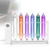 Vhewq Noble Gas Glow Tubes Set, Sealed Gas Discharge Tube Set with Excitation Base, Sealed He, Ne, Ar, Kr, Xe and N₂ Glow Tubes for Physics Demonstrations, Stem Display and Collection
