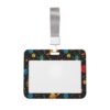 Vibrant Space Planets Sun Stars Horizontal Id Badge Holder