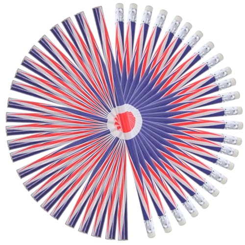 VICASKY 120pcs Colorful Wooden Flag Pattern Pencils for School and Office Use, Smooth Writing Experience with Sturdy Wood and Tpr Material, for Classroom and Holiday Festive Activities