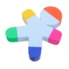 VICASKY 3pcs 1 Human Shape Fluorescent Marker Pens Plastic Colorful Set