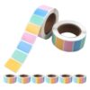 VICASKY 8 Rolls Colored Label Stickers Rolls Writable Removable Self-Adhesive Rectangular Copper Plated Paper Labels for Organizing Boxes Quick Application Sturdy