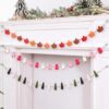 Vicenpal 3 Sets Thanksgiving Halloween Christmas Wooden Garland Set Engineered Wood Farmhouse Holiday Festive Hanging Decor for Christmas Mantel Fireplace Window Porch Party Office Classroom Indoor
