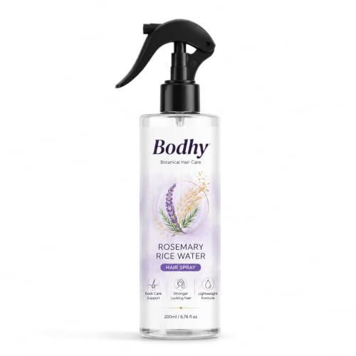 Vidio Bodhy Rosemary + Rice Water Spray, Botanical Hair Spray, Leave In Conditioner Mist for Smooth Looking Hair, Root Care Support, Non-Greasy Lightweight Formula for Women & Men, 6.76 fl oz