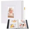 Vienrose Self Adhesive Photo Album 40 Pages for Wedding, Baby Growth, White