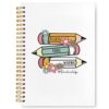 VIIJJUE Teacher Gift Journal Notebook, Teacher Appreciation Gifts for Women, Retro Teach Love Inspire Notebooks for Note Taking, Hardcover Spiral Journal 5.5x8.3 Inch