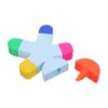 VILLCASE 3pcs Human Shaped Fluorescent Highlighter Pens 5 Color Plastic Markers with Chisel Tips for Efficient Line Highlighting, Lightweight Design, for Office and Home Use