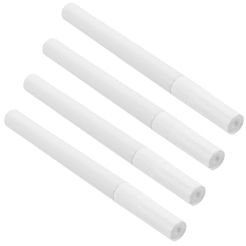 VILLFUL 4pcs Refillable White Oil-based Paint Pen with 0.7mm Extra Fine Tip, Aluminum Body, Permanent Opaque Color for Wood and Metal, for DIY Furniture Repair and Graffiti Art Projects