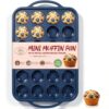 Vinino 24 Cup Silicone Muffin Pan with Metal Reinforced Frame