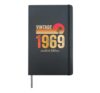 Vintage 1969 Limited Edition Retro Year Birth Of Birthday Hardcover Journal, Black