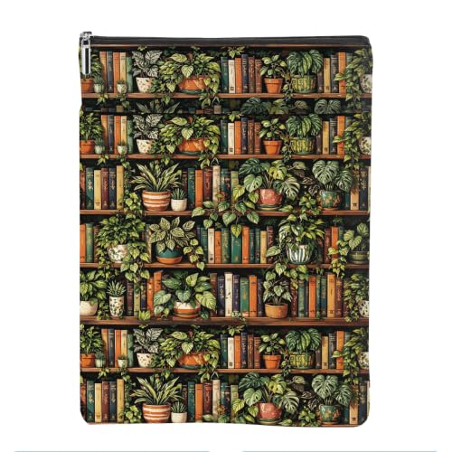 Vintage Botanical Book Sleeve Cottagecore Book Pouch Protector Zipper Cover