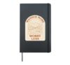 Vintage Camping Hiking Mountain Tent Wander More Worry Less Hardcover Journal, Black