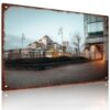 Vintage City Street Landscape Metal Tin Sign, 8X12 Inch, Aluminum Wall Decor, For Home Coffee Bar Garage Pub Outdoor Decor, Suitable For Travel Lovers, Urban Style Enthusiasts, Collectors, Bar Owners