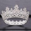 Vintage Crystal Round Bridal Tiara Crown (Silver)