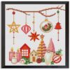 Vintage Farmhouse Christmas Stamped Cross Stitch Kits for Adults Beginners