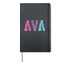 Vintage First Name AVA Girl Rock Star Sister Mom Av Birthday Hardcover Journal, Black