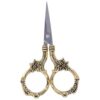 Vintage Flower Embroidery Scissors, Stainless Steel(Gold)