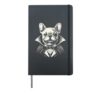 Vintage Frenchie Vampire Gothic French Bulldog Halloween Hardcover Journal, Black