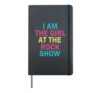 Vintage I Am The Girl At The Rock Show Rock Music Lover Tee Hardcover Journal, Black