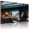 Vintage Industrial City Bridge Underpass Street View Metal Tin Sign, 8X12 Inch, Aluminum, Retro Wall Decor For Home Garage Bar Cafe, Living Room Outdoor Man Cave
