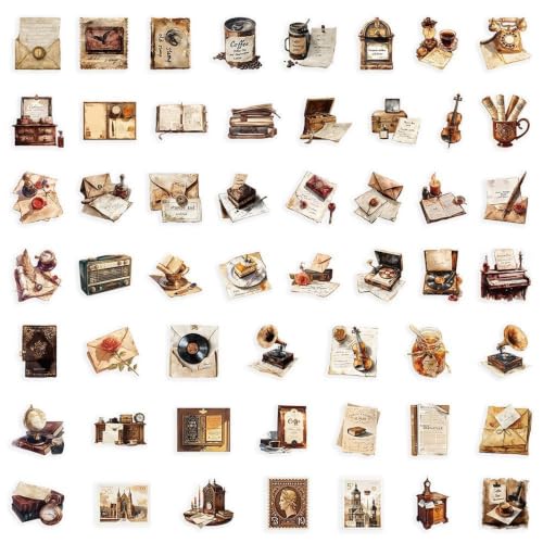 Vintage Letter Theme PET Stickers for Journal and Scrapbook Decoration