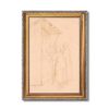 Vintage Market Sketch Wall Art Gold Framed Canvas Print