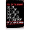 Vintage Metal Signs Funny Naughty Puzzle Wall Decor 8x12 In