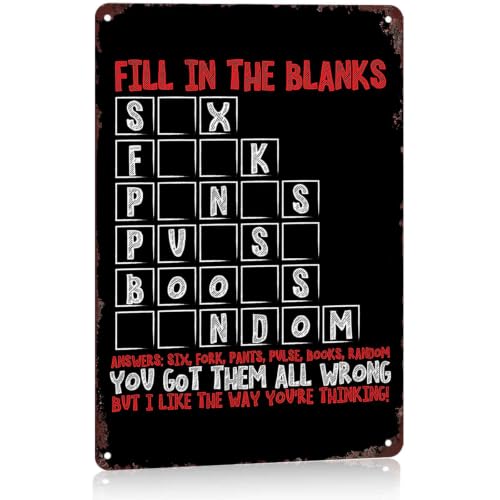 Vintage Metal Signs Funny Naughty Puzzle Wall Decor 8x12 In